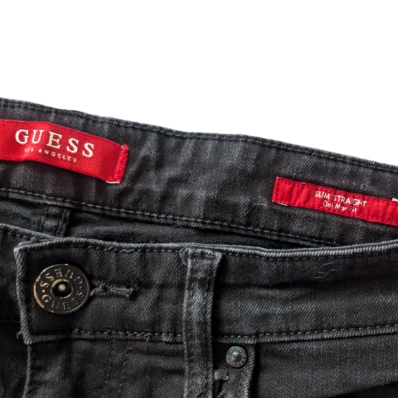 GUESS Jeans - Men's Black Wash Slim Straight Del Mar Fit Denim - W33x34L - Picture 8 of 10